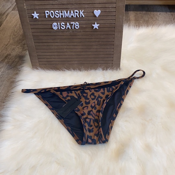 KENDALL + KYLIE TRIANGLE MESH LEOPARD SWIM BOTTOM. - Picture 2 of 10